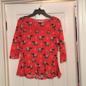 Petite 3/4 length sleeve shirt